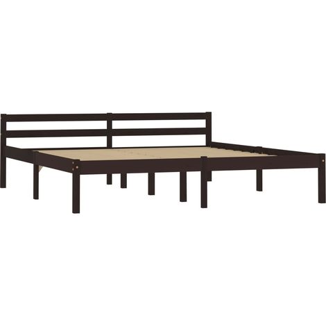 Maison Exclusive - Massivholzbett Dunkelbraun Kiefer 160x200 cm