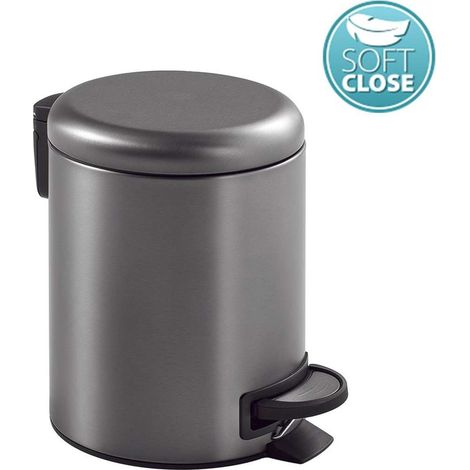 Sapho Gedy Potty - Abfalleimer 3 l, Soft Close, Gun Metal 320981 (1/3)