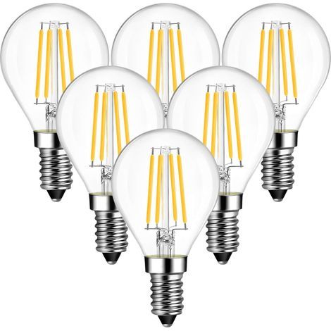 E14 LED-Lampe in Tropfenform, 4-W-Glühfadenlampen, warmweiß 2700K, P45 40-W-LED-Lampe, 470 lm, nicht dimmbar, 6er-Pack [Energieklasse A++] (1/5)
