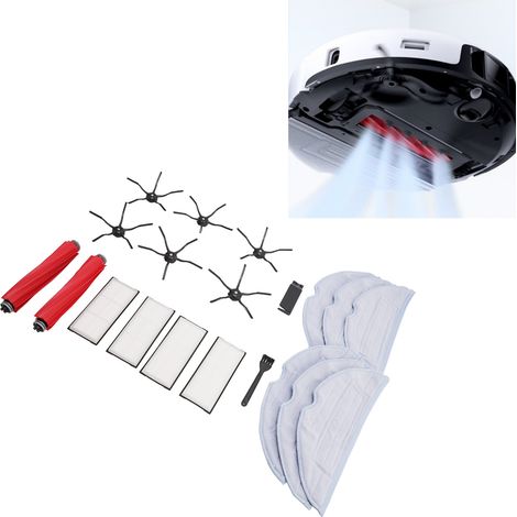Pièces de rechange pour balayeuse Roborock : sac à poussière haute efficacité en ABS, brosse principale, filtre et chiffon. (1/5)