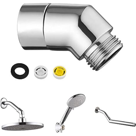 Adaptateur de douche à main 45° cuivre coude joint étanchéité raccord 1/2 (1/5)