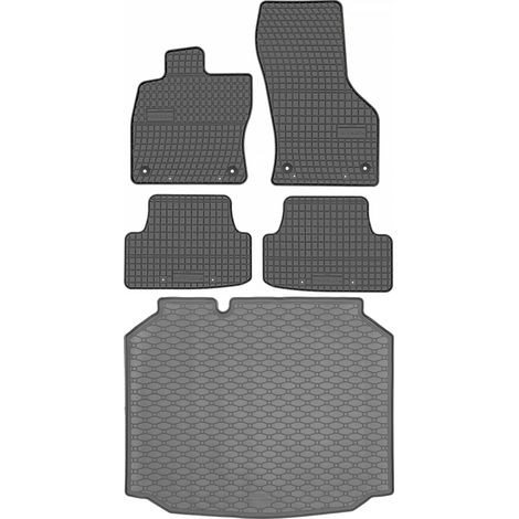 Ensemble de tapis de sol en caoutchouc pour Seat Leon III Hatchback (2012-2020) + tapis de coffre (1/5)