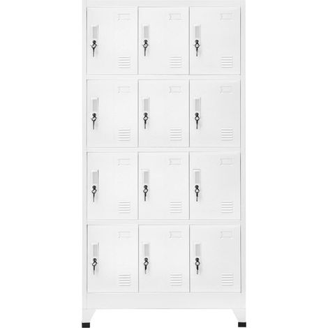 Maison Exclusive - Armadietto a Chiave con 12 Scomparti 90x45x180 cm