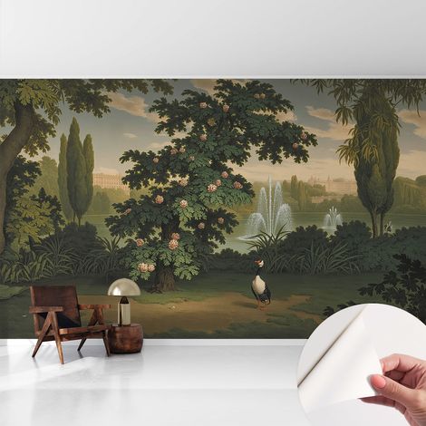Papier peint adhésif autocollant pour salon chambre à coucher peint imprimé pour mur Jardin naturel 416x254 cm (1/5)