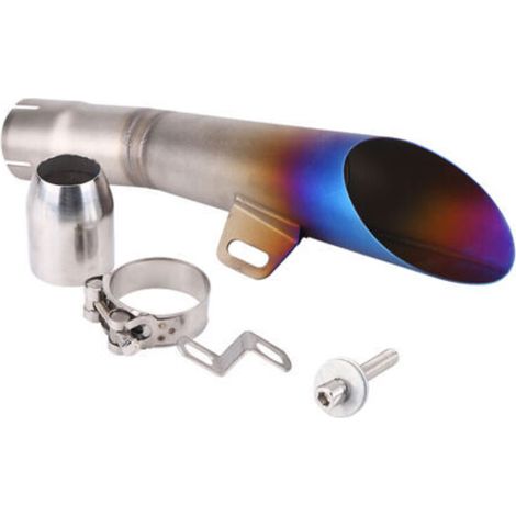 Embout de pot d'échappement universel en acier inoxydable pour motocross, demi-bleu