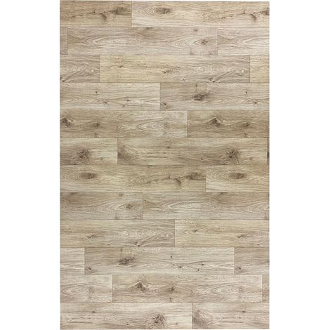 Tapis Vinyle Effet parquet pour Cuisine, Salon, Salle de Bain, Maison, Couloir - Plusieurs Tailles - Texture Bois chêne 100 x 100 cm, Lavable - antidérapant, revêtement de Sol et résistant (1/5)