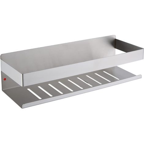Selbstklebender Duschkorb, ohne Bohren, Badezimmerregal, selbstklebender Duschkorb aus SUS304-Edelstahl, gebürstetes Nickel, 30 cm (1/5)