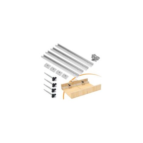 Lot de 4 Rail de Guidage Scie Sur Table, Rails Aluminium T Track de 400mm,Rail en T Avec Accessoires Complets pour Outil de Travail du Bois,blanc