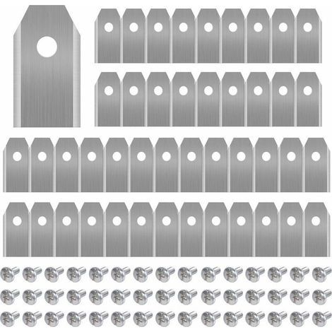 45-piece titanium lawnmower blade set – Compatible with Husqvarna and Gardena – Dimensions 35 x 18 x 0.75 mm – 45 screws included (1/4)