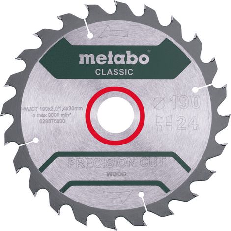 Lama per sega circolare 190x30 Z24 HW/CT - METABO 628675000