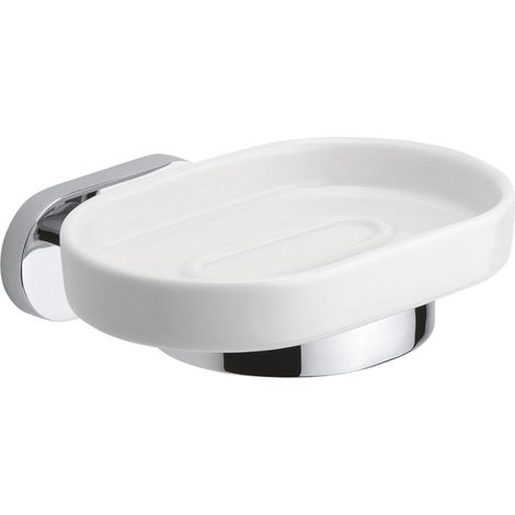 Porta Sapone da Parete a Muro Bagno in Ceramica Bianco Saponetta Louise (1/6)