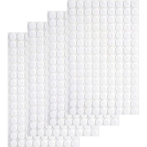540 Pièces Scratch Autocollant Rond, 10mm Scratch Autocollant Double Face, Pastille Scracht Adhesif, Autocollantes Hook & Loop Pastille Adhesive pour Ménage, Bricolage Et l'artisanat(Blanc) (1/5)