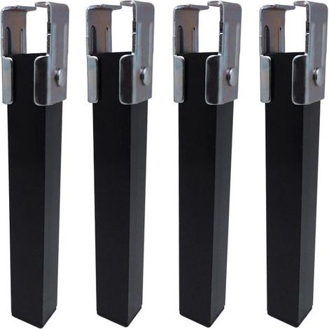 JUEGO DE 4 PATAS DE SOMIER PT25 40x30x255mm SIN RUEDA, NEGRO 96404 MICEL