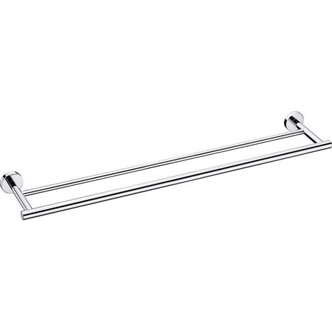 30 Cm,porte Serviette Salle De Bain Double Barres Porte Serviette Mural En Acier Inoxydable Base Ronde, Finition Polie (1/4)