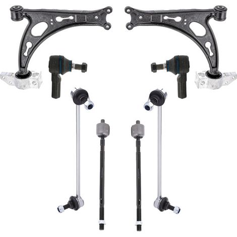 KIT BRACCIO OSCILLANTE 8 PEZZI COMPATIBILE CON VW TOURAN (1T1, 1T2) 1.9 TDI / Kit Sospensione Completo OE/OEM / Bracci Oscillanti + Testine Sterzo / Sostituzione Diretta OEM