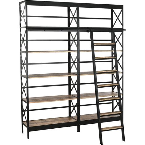 Estanteria Metal Mango 180X35X220 Escalera Negro