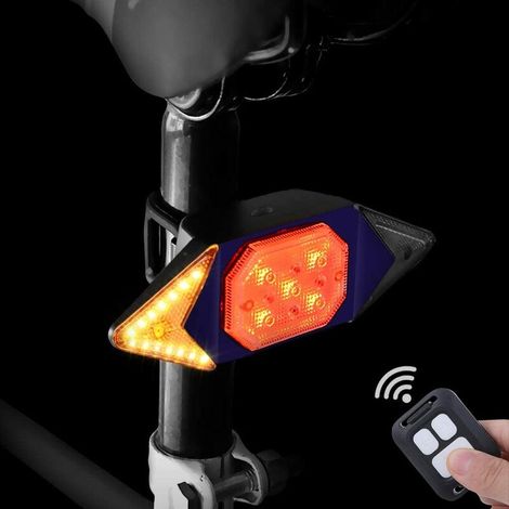 Fahrrad-Blinker mit kabelloser Fernbedienung, Fahrrad-Rücklicht mit Fahrrad-Blinker, 5 Beleuchtungsmodi, Sicherheitswarnung hinten, Blitzlicht (1/5)