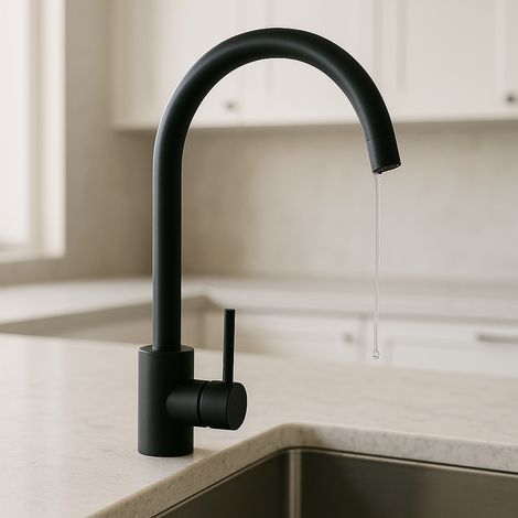 Miscelatore rubinetto da cucina  rotante a 360 ° kit incluso 2 Funzioni canna alta Maka Nero Opaco