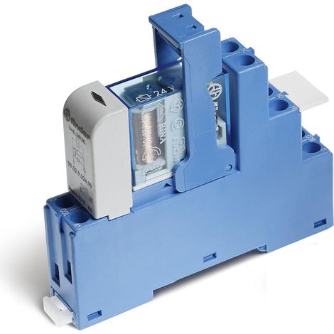 Interface 2RT 10A 24V DC sensible étrier plastique bornes à cage FINDER 486270240050SPA
