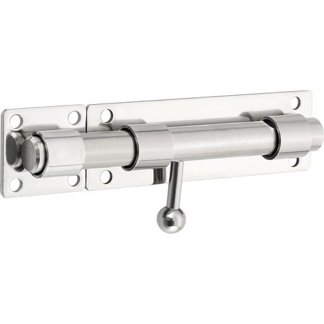 Robuste Verrou Porte Extérieur, Loquet Porte Coulissant avec Trou pour Cadenas, Barre de 230MM de longueur, 19MM de Diamètre, Finition Noir Mat en SUS304 Acier Inoxydable (Cadenas Non Compris) (1/5)