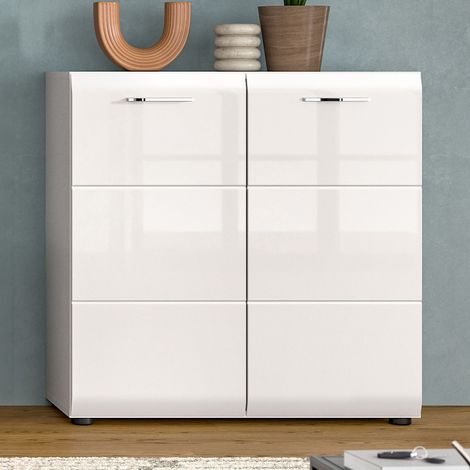 Buffet 2 portes 80x34x81 cm blanc - ICEDY (1/5)