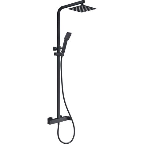 Imex -  Columna Ducha Monomando con Grifo Negro Serie  Fiyi