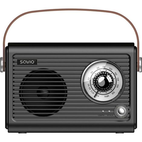 Radio portatile - SAVIO - SAVRS-01 - Bluetooth 5.3 - Batteria USB-C ricaricabile - Radio FM 87,5-108 MHz