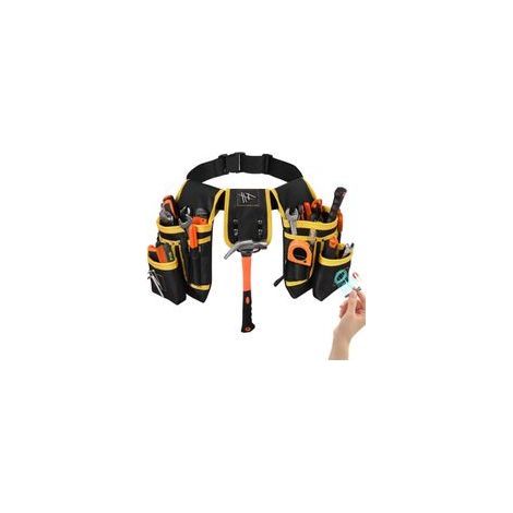Ceinture à Outils Magnétique Noir Jaune 26 Poches, Ceinture Padded Heavy Duty pour Électricien, Charpentier, Artisan, Construction, Utilisation Intense (1/5)