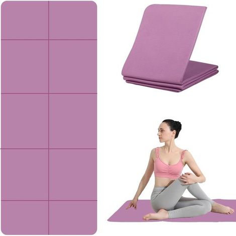Tapis de yoga pliable, tapis de Pilates, tapis d'exercice pour le Pilates, tapis de gymnastique et de sport, 183 x 61 cm, 6 mm d'épaisseur (1/5)