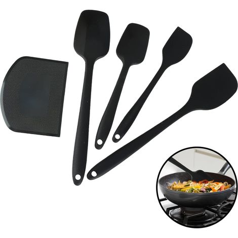 5-teiliges Silikonspatel-Set, hitzebeständige Küchenutensilien aus lebensmittelechtem Silikon mit Edelstahlkern, flexibel und antihaftbeschichtet, ideal zum Kochen (1/5)