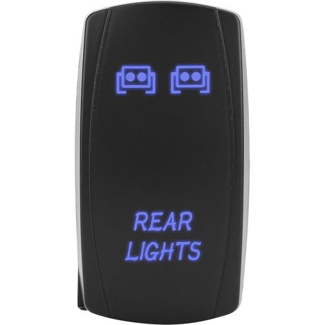 5-poliger blauer LED-Wippschalter 12V/24V mit Laser, Ein/Aus-Rücklicht für Auto, Boot, LKW, Transporter (1/5)