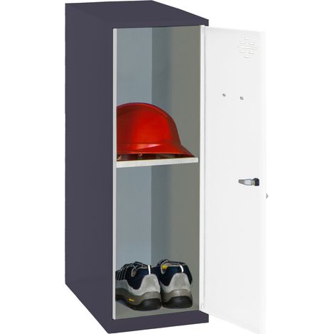 SimonRack Armadietto Spogliatoio Metallico Piccolo, 915x300x500 mm, Armadietto con Chiave, Antracite/Bianco - Simonlocker