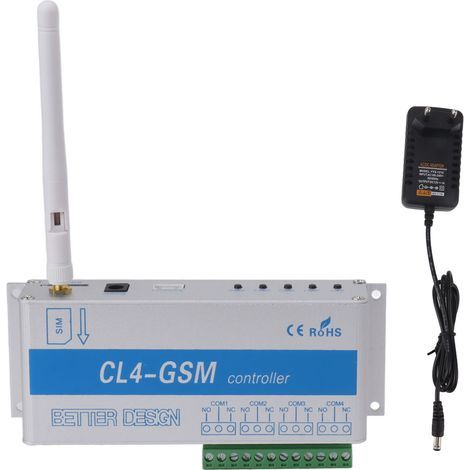 Interrupteur à relais de télécommande GSM/SMS en aluminium, protection IP30, pour garage, hangar ou entrepôt, prise UE 100-240 V