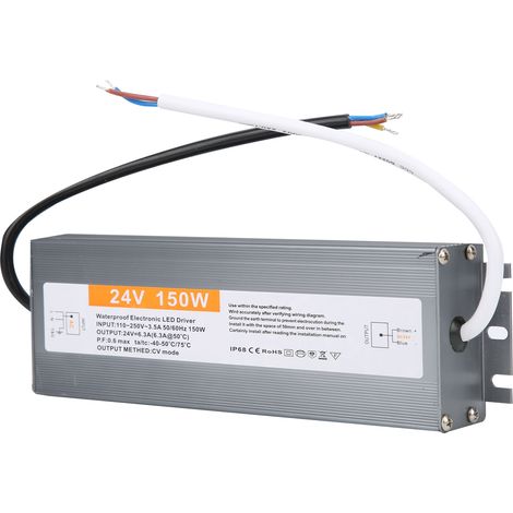 Alimentation LED ultra-mince et étanche 150 W AC170250V (50/60 Hz) (DC24 V) (1/5)