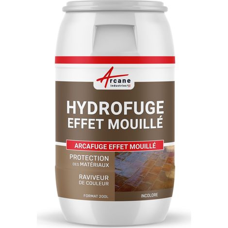 Arcane Industries – Imperméabilisant hydrofuge oléofuge effet mouillé – 200 L pour pierre naturelle – Protection contre l'eau et l'huile – Application facile