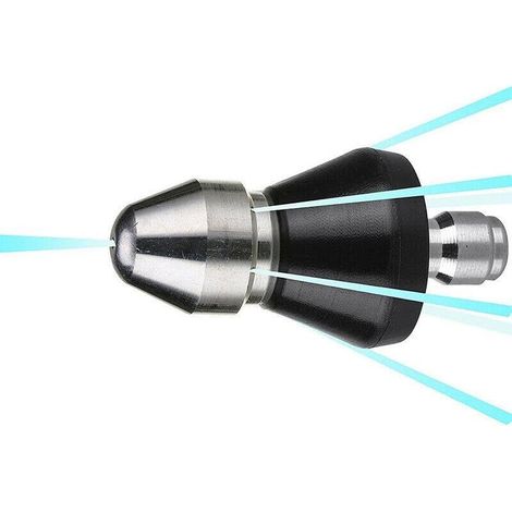 Lot de 2 Buse de jet d'égout pour nettoyeur haute pression, buse de jet d'égout en acier inoxydable, connecteur rapide 1/4, 5000 PSI (1/5)