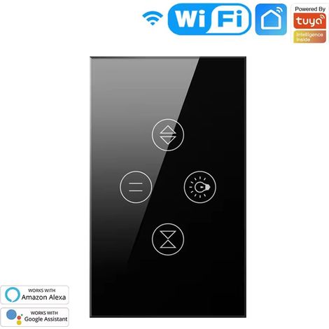 Tuya Interruttore 2 in 1 Smart WiFi per Tapparelle e Luce Colore: Nero (1/3)