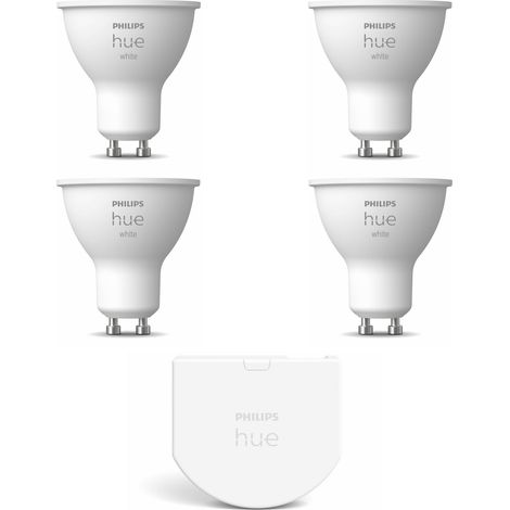 Philips Hue Kit d'extension GU10 avec 4 Spots LED Lumière blanche chaude - Incl. 1 Interrupteur mural - White (1/5)