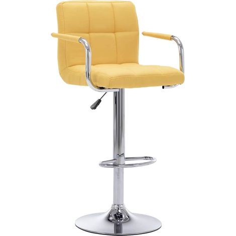 Maison Exclusive - Barhocker 2 Stk. Gelb Stoff (1/5)