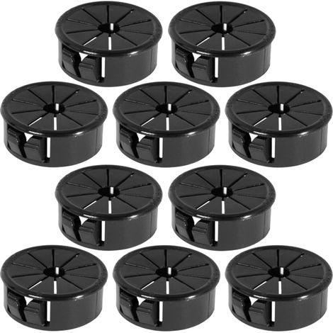 10x passe câble bureau table fil encastrable cordon prise ordinateur écran accessoire ameublement, diamètre 25mm