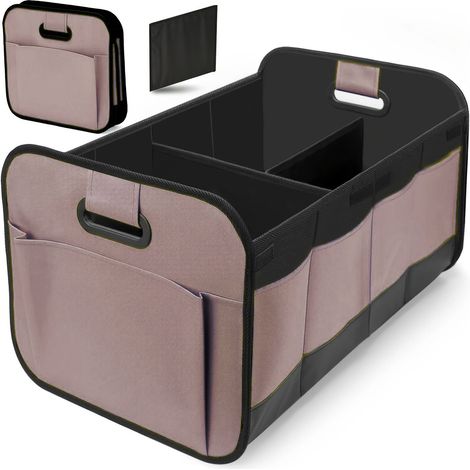 Organiseur de coffre pour SUV et berline, pliable, multiples poches, poignées renforcées, rangement courses et outils, marron (1/5)