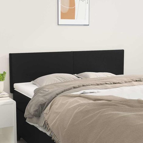 vidaXL Cabeceros cuero sintético negro 144x5x78/88 cm (1/5)