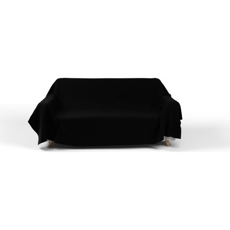 Italian Bed Linen Telo copritutto MAX COLOR tinta unita, Nero, 170x300cm (1/4)