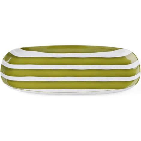 GUZZINI Vassoio M Riviera Melamina 35 x 19 Cm Bianco Verde (1/2)
