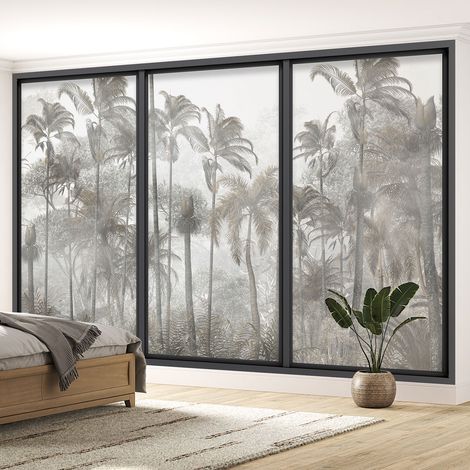 Papier peint panoramique Trompe l'oeil baie vitrée - Jungle - 130 cm x 78 cm (1/5)