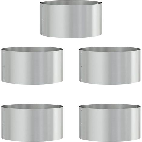 Anneau de jardinière 5 pcs  Bac à fleurs Argenté 40 x 40 x 20 cm (1/5)