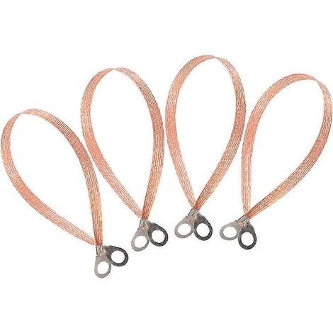 Kit de 12 câbles de mise à la terre marron en cuivre tressé pour automobile, compatible avec les véhicules. (1/5)