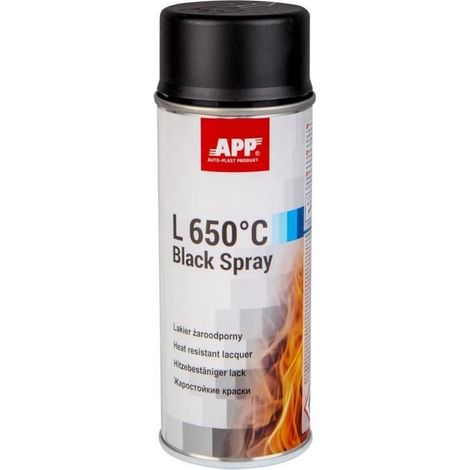 Bombe peinture haute température - APP L 650C - Noir mat - Résistant jusqu'à 650°C - Silicone
