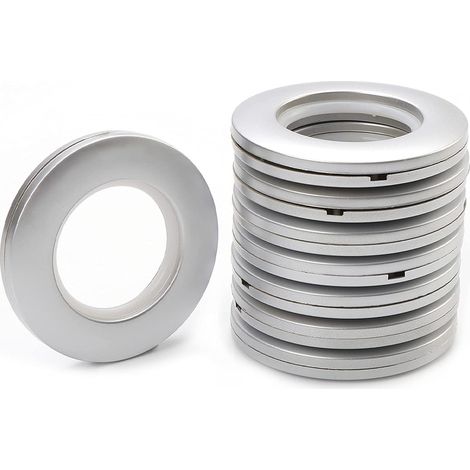 20 Pieces Anneaux pour Tringle à Rideaux, Rond Anneaux d'oeillet de Rideau en Plastique Clips Diamètre intérieur 42mm Anneaux de Bricolage pour Rideau de fenêtre,de vestiaire Argent (1/5)