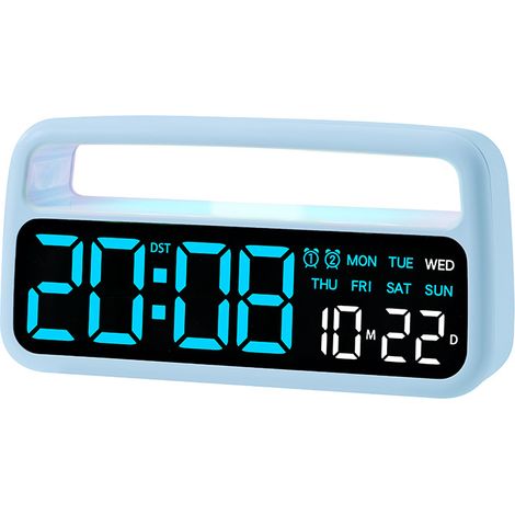 Este despertador digital para dormitorio cuenta con luz nocturna, pantalla grande, doble alarma, reloj electrónico, iluminación ambiental y tres niveles de intensidad de luz. Es apto para adultos, niñ (1/5)